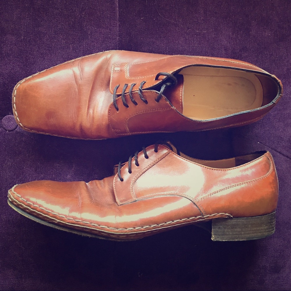 Mens Firenze Dress Shoes Size 10 Brown Leather